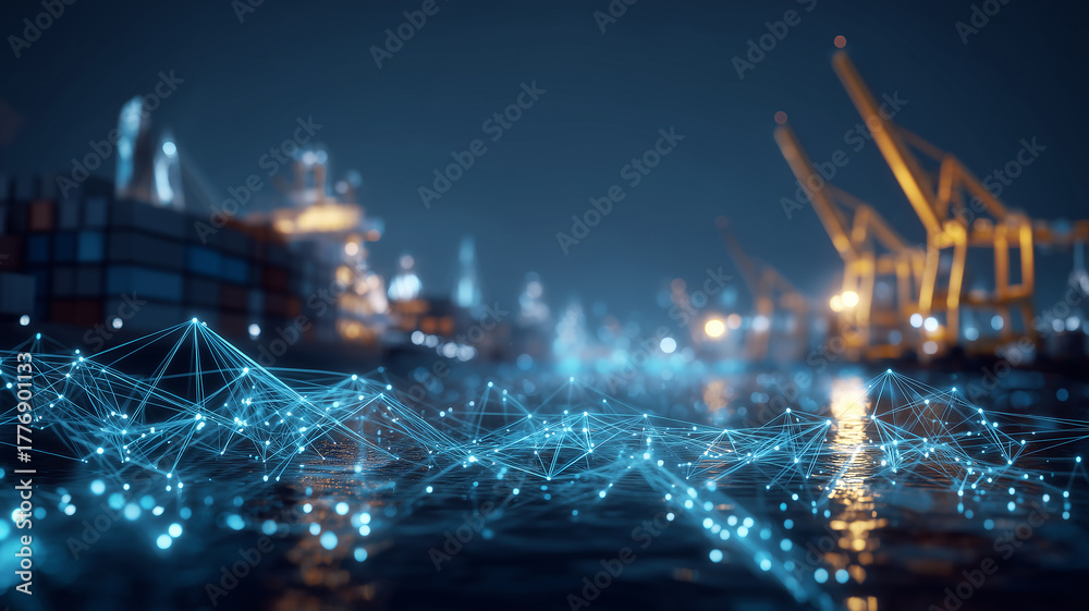 Maritime logistics network visualizing smart ports, real time tracking ...