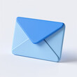 © Aleksei Solovev - A 3d illustration of a light blue envelope with its flap up, on a white background, symbolizing communication and correspondence.