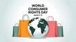© Intellectual - vector graphic of world consumer rights day good for world consumer rights day celebration. flat design. flyer design.flat illustration.