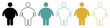 © Koshiro K - Vector illustration of fat man silhouettes in multiple colors and styles, representing obesity, diabetes, and lifestyle disease issues.