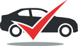 © Siasart Studio - Black Car With Red Check Mark Isolated Object Vector Flat Design