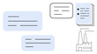 © robu_s - Speech bubbles, documents, and a factory outline highlighting information exchange. Ideal for communication, workflow, industry, productivity, teamwork, document sharing simple flat metaphor