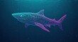 © Ariestia - Glowing polygonal outline of a large predatory fish swims beneath the ocean surface
