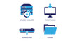 © Jawad - Vector illustration of set of download icons, concept of upload, manager, pc, folder, server, and data transfer flat design style vector illustration for web and mobile