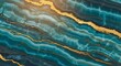 © Darshaan - Luxurious abstract texture featuring deep teal and turquoise marble with striking, elegant gold veins