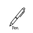 © dzulvikar - Minimalist black and white vector illustration of a classic pen, a tool for creativity, signing documents, and taking notes