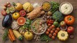 © wiwat01 - Colorful Arrangement of Fresh Organic Vegetables and Fruits on Wooden Table for Healthy Cooking