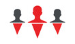 © Nazlen - Red leader stands out from grey followers in stylized graphic