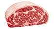© anjum - A thick cut of marbled beef roast showcasing intricate marbling patterns and a white fat cap isolated on transparent background