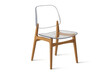 © PNG Kingdom  - Modern chair combining transparent acrylic with wooden legs, creating a contemporary minimalist furniture design on a transparent background