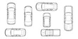 © MkJutt - CAD Drawings. Top view of various cars isolated on white background. Vector illustration.