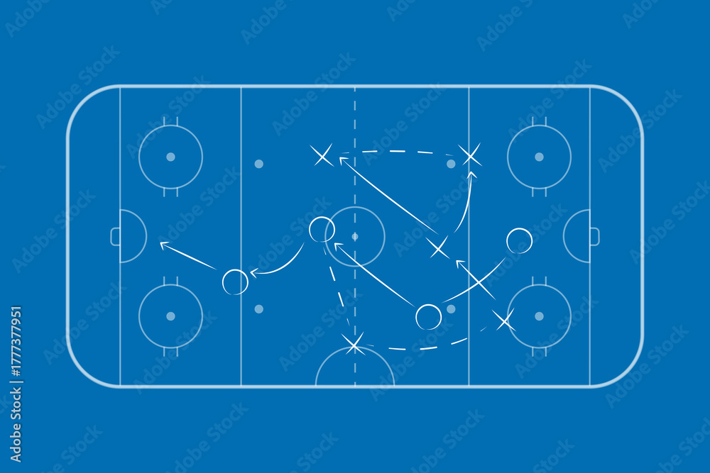 Hockey rink. Hockey field. International Ice Hockey Rinks standard ...