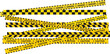 © MDneamul - Yellow and black danger tape set with skull symbols for safety hazard zones roads and construction. under construction, caution, Warning zone, danger tapes. Caution tape set of warning ribbons on tran