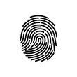 © amin.graphic - Black line fingerprint icon isolated on a white background, a symbolic representation of unique human identity and biometric security systems