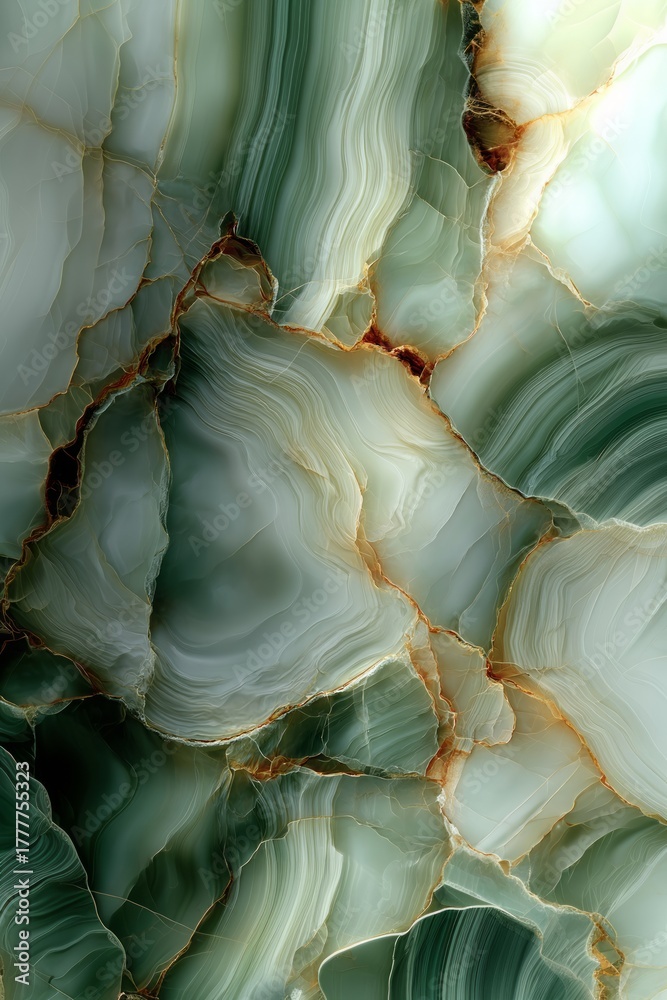 Elegant green serpentine marble texture with organic flow patterns for ...