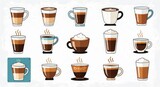 Coffee Drink Variety: Latte, Cappuccino, Espresso Art