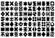 © NURJAHAN - Collection of diverse black abstract organic shapes and symbols isolated on a transparent background