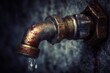 © Serhii - Grunge Background Featuring a Bad Plumbing Job on a Winter Kitchen Water Pipe