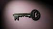 © Roktim - Isolated metal key image for security and access solutions with vintage key design and copy space use