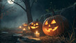 © Asif - Glowing Halloween Pumpkins in the Dark