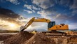 © Carlene - excavator digging on a construction site showcasing heavy machinery in action against a cloudy sky