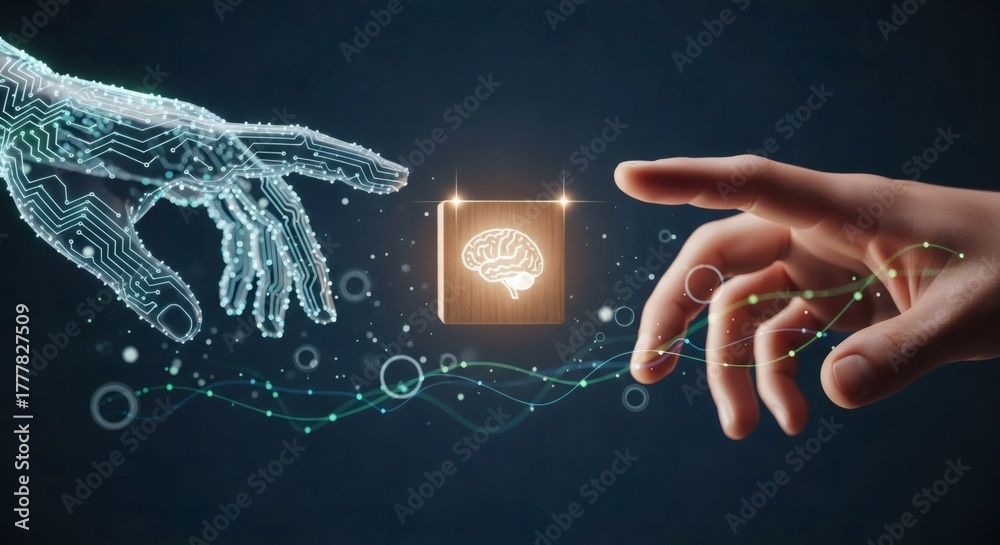 Artificial intelligence and human collaboration concept – Digital ...