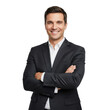 © shahida  - Professional businessman confidently smiling with arms crossed isolated on transparent background