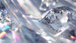 © suldev - Modern crystalized illustration with white diamond sparkle, luxury jewellery, clear rock refraction, tech pattern and bright abstract light, glistering space art with beautiful concept texture