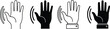 © Creatives Mind - Waving hand gesture outline, silhouette icon with motion lines, greeting symbol, friendly communication sign, vector illustration for business, social, user interface design