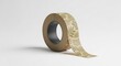© Luike Oliver - A roll of strong adhesive packing tape with a textured surface and a light brown color isolated on a plain white background with subtle shadow