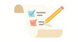 © MDSIRAJUL - Checklist with checkboxes and a pencil, representing task completion, decision making, and progress in a simple, flat design
