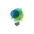 © Kuda - Lightbulb Made of Speech Bubbles Representing Communication and Ideas.
