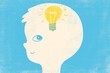 © Volha Kaliaha/Stocksy - Child’s Head with Shining Light Bulb — Creative Idea Concept Illustrat