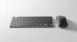 © ikhwan - Modern wireless keyboard and mouse set on gray background, minimal design.