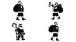 © Rusith - Santa Claus silhouettes delivering gifts, spreading joy and cheer this Christmas season, perfect for holiday cards, festive decor and seasonal promotions