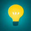 © Westend61 - Yellow light bulb illustration on blue background symbolizing idea