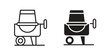 © Tareem - cement mixers icon doodle set. editable outline stroke vector eps