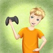 © Людмила Зеленюк - Boy smililng with a gamepad