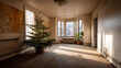 © ALA - A cold, empty room with a Christmas tree in the corner, the. Loneliness during Christmas holidays with copy space, holiday contrast, aging, and emotional storytelling