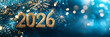 © Jason Yoder - 2026 Happy New Year deign with blue and gold sparkles and copy space