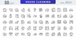 © RI Rafiq - House cleaning line icon set. washing, vacuum cleaner, detergent, cleaning, brush, cleaning spray, bucket line icon set. Editable stroke