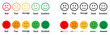 © Tiger pixel creation - Colorful emoji faces representing customer satisfaction levels from bad to excellent with progress bars. Ideal for surveys, reviews, feedback forms, and rating evaluations in business and service.