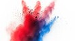 © Siam - Explosion of red and blue powder against a white background