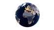 © Rattanathip - Earth globe Europe Africa night view illuminated city lights realistic planet transparency background global connectivity satellite perspective digital world astronomy science technology