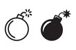 © MDTUHIN - Bomb vector icon set with burning fuse, bomb icons silhouette vector illustration
