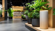 © syhin_stas - minimal outdoor post lights along garden pathway, modern landscaping design with soft night illumination