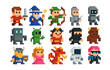 © Evi - Classic 8-bit pixel art characters for retro gaming designs