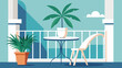 © Justlight - A balcony with a white bistro set and a potted palm tree for a touch of greenery.