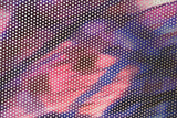 Abstract purple and pink background with dots. Textured illustration and pattern with different shapes. Halftone background with diffrent colors.