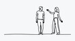 © ANOWAR - Simple line drawing of a couple having a discussion or argument